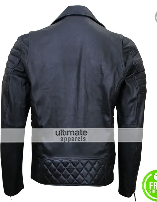 Prestige Homme MR18 Black Biker Quilted Jacket Prestige Homme MR18 Black Biker Quilted Jacket