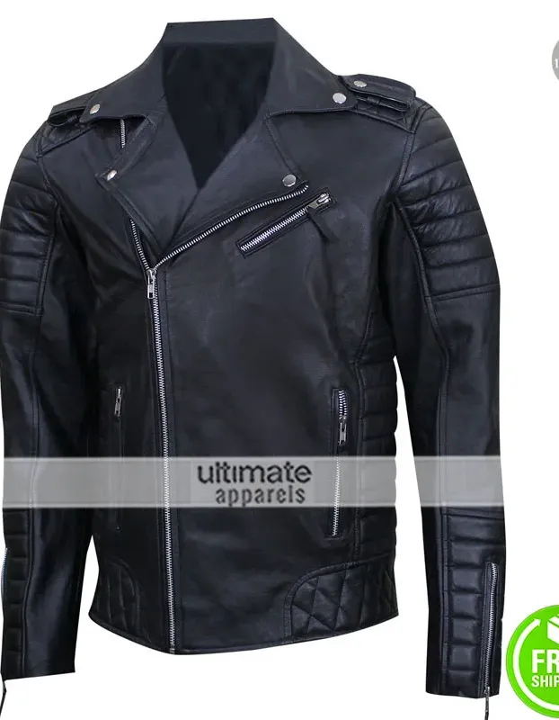 Prestige Homme MR18 Black Biker Quilted Jacket Prestige Homme MR18 Black Biker Quilted Jacket