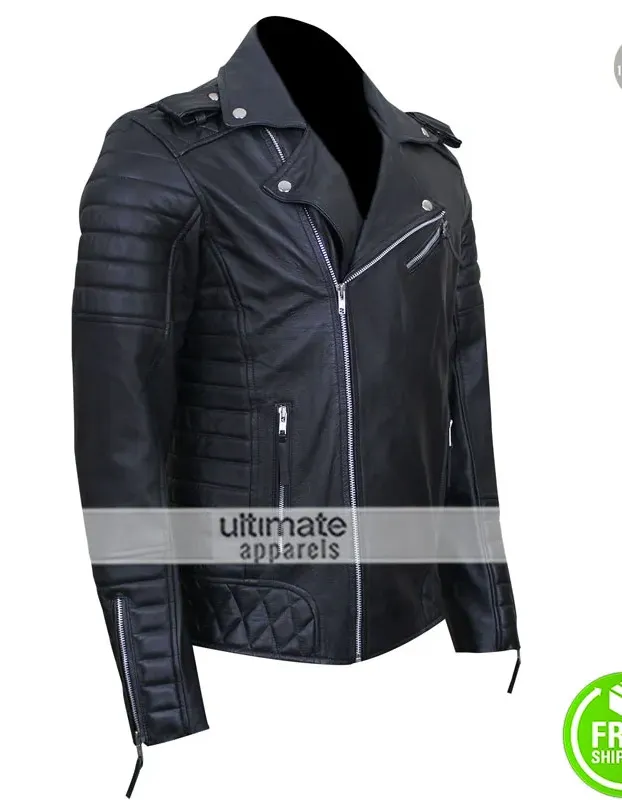 Prestige Homme MR18 Black Biker Quilted Jacket Prestige Homme MR18 Black Biker Quilted Jacket