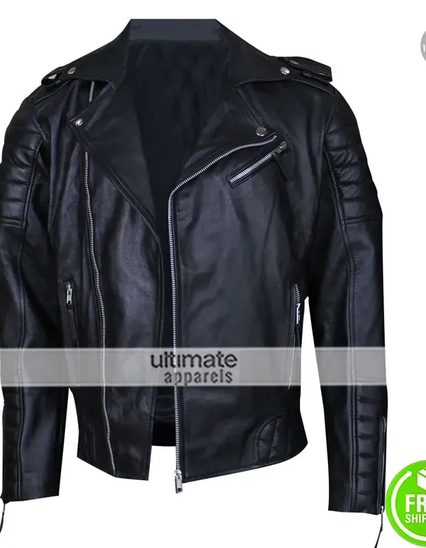 Prestige Homme MR18 Black Biker Quilted Jacket Prestige Homme MR18 Black Biker Quilted Jacket