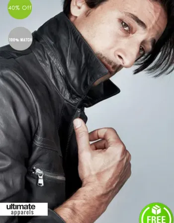 Adrien Brody GQ Black Stylish Leather Jacket