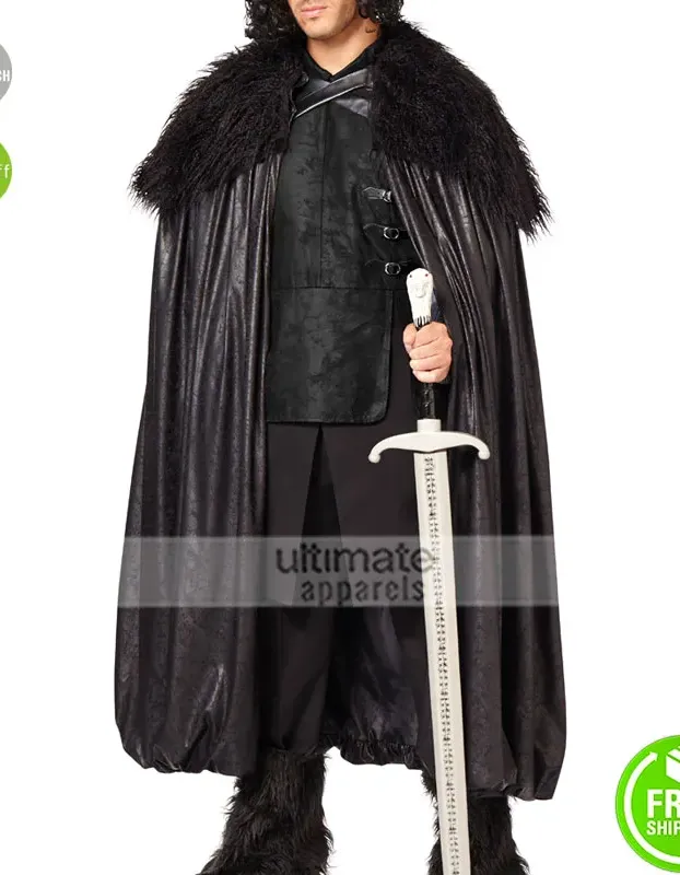 Jon Snow Game of Thrones Vest & Fur Costume