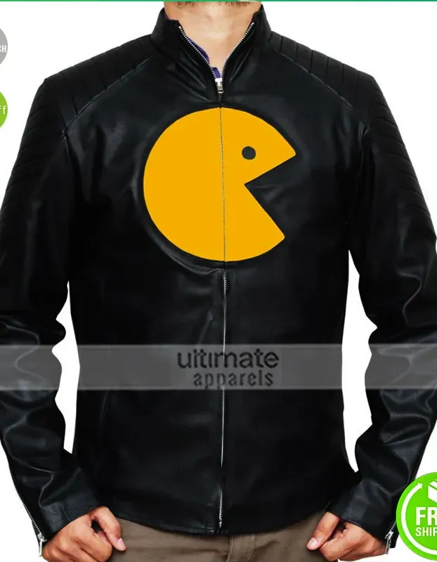 Pac-Man Game Leather Jacket For Men/Women Pac-Man Game Leather Jacket For Men/Women