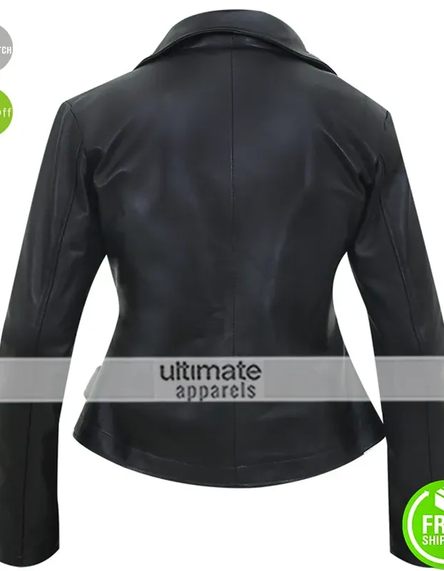 Unforgettable Poppy Montgomery Black Biker Jacket Unforgettable Poppy Montgomery Black Biker Jacket