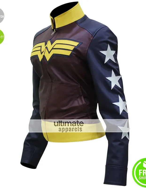 Wonder Woman Logo Cosplay Costume Leather Jacket Wonder Woman Logo Cosplay Costume Leather Jacket