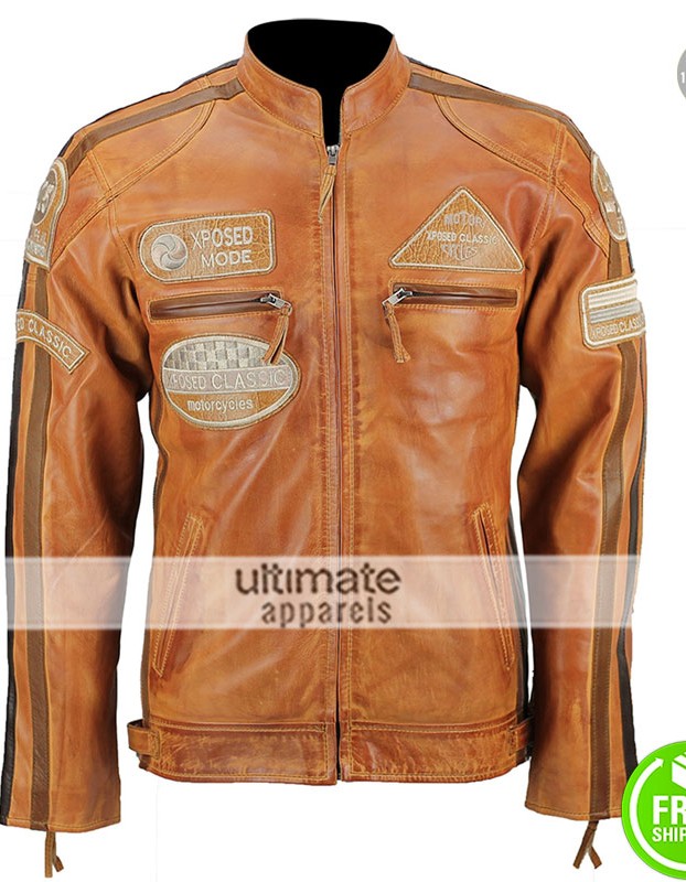 XPOSED CLASSIC Urban Retro Slim Fit Racing Jacket 