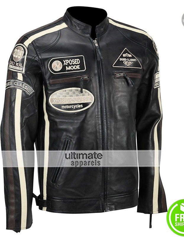XPOSED CLASSIC Urban Retro Slim Fit Racing Jacket 