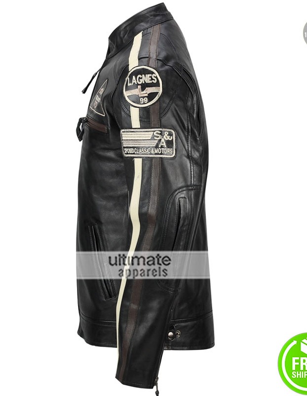 XPOSED CLASSIC Urban Retro Slim Fit Racing Jacket 
