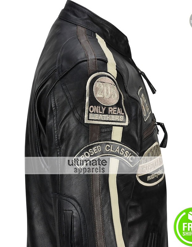XPOSED CLASSIC Urban Retro Slim Fit Racing Jacket 