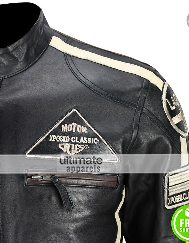 XPOSED CLASSIC Urban Retro Slim Fit Racing Jacket 