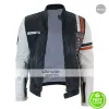 Aviatrix Retro Navy Blue/White Casual Biker Jacket