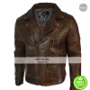 Mens Cross Zip Biker Black Retro Quilted Jacket