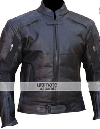 GP Batman Armor Motorcycle Black Leather Jacket