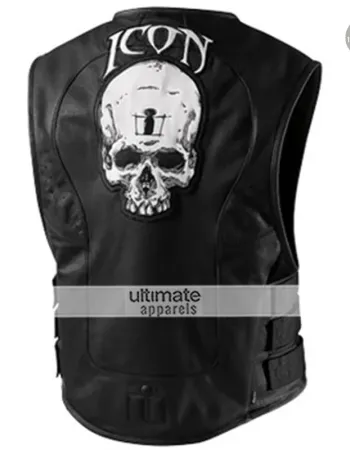 Icon Regulator Skull Leather Motorcycle Vest