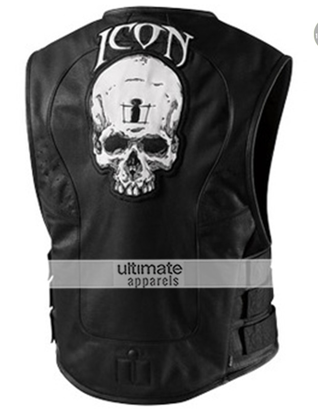 Icon Regulator Skull Leather Motorcycle Vest