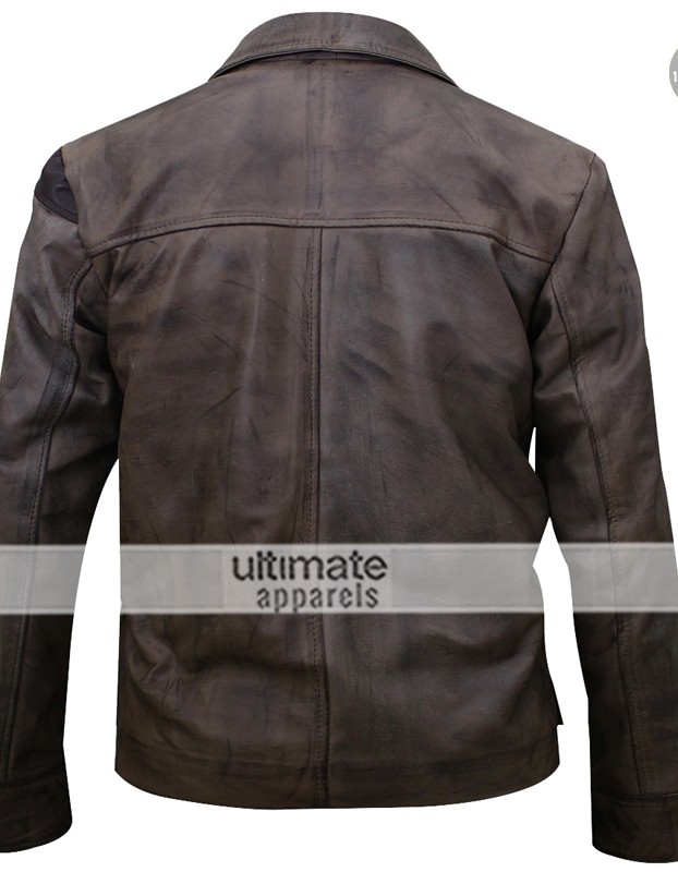 Mortal Kombat X Jason Voorhees Distressed Leather Jacket