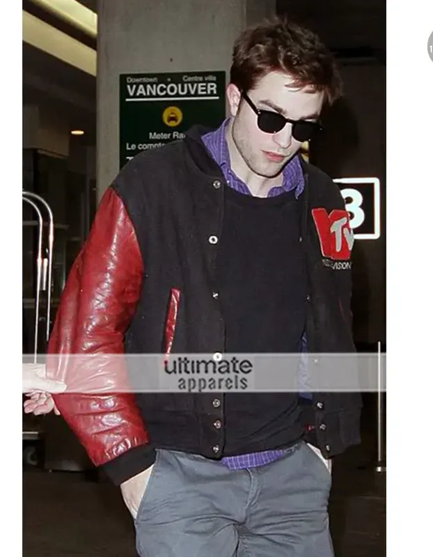 Robert Pattinson MTV Bomber Letterman Jacket Robert Pattinson MTV Bomber Letterman Jacket