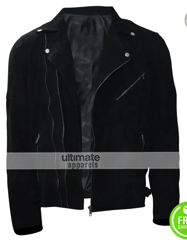 Baby Driver Jon Hamm Buddy Black Leather Jacket Baby Driver Jon Hamm Buddy Black Leather Jacket
