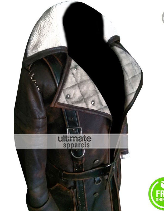 Arthur Maxson Fallout 4 Brotherhood of Steel Fur Collar Leather Coat