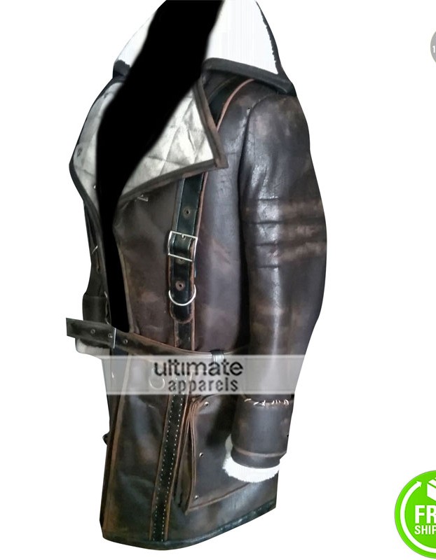 Arthur Maxson Fallout 4 Brotherhood of Steel Fur Collar Leather Coat
