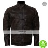 Cafe Racer Vintage 2017 Dark Brown Motorcycle Leather Jacket