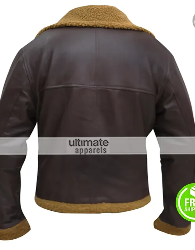 B3 Ginger Aviator Shearling Sheepskin Bomber Jacket