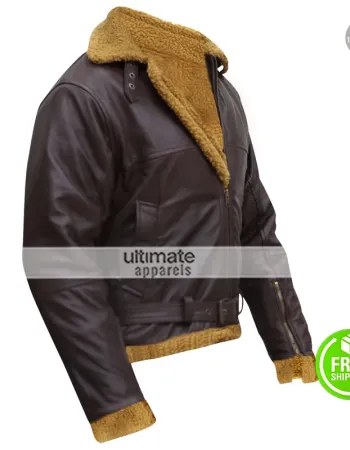 B3 Ginger Aviator Shearling Sheepskin Bomber Jacket