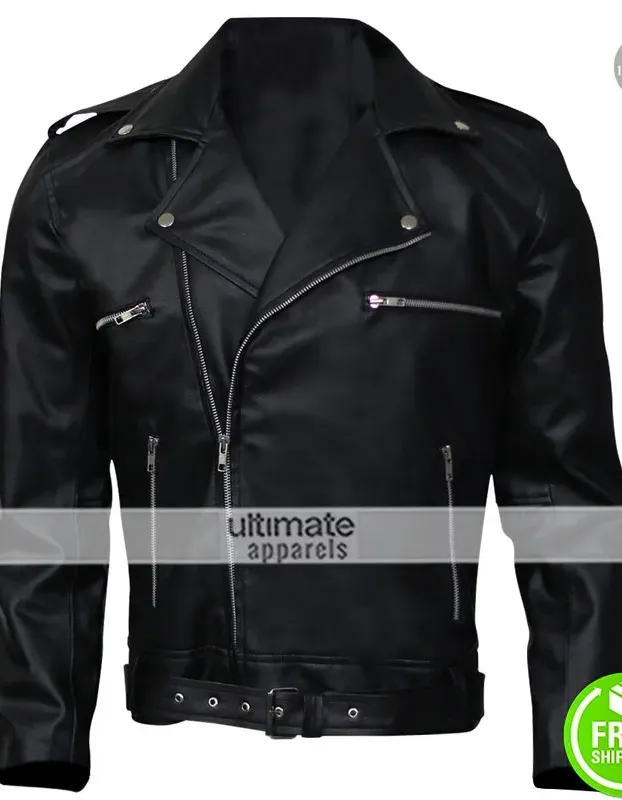 Walking Dead Season 6 Dean Morgan Black Leather Jacket