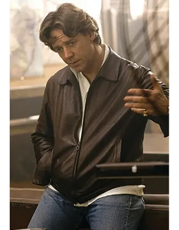 American Gangster Russell Crowe Brown Leather Jacket American Gangster Russell Crowe Brown Leather Jacket