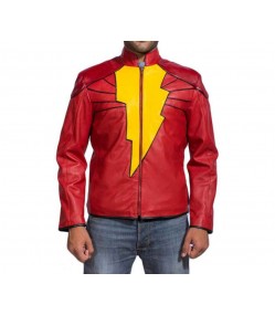 Captain Marvel Shazam Leather Jacket Captain Marvel Shazam Leather Jacket