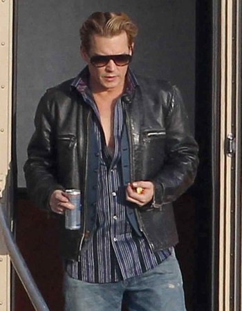 Charles Mortdecai Johnny Depp Movie Black Leather Jacket