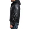 Paul Walker Black Hoodie Leather Jacket