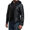 Paul Walker Black Hoodie Leather Jacket