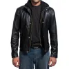 Paul Walker Black Hoodie Leather Jacket Paul Walker Black Hoodie Leather Jacket