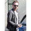 Aaron Paul Black Biker Quilted Leather Jacket
