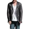 Aaron Paul Black Biker Quilted Leather Jacket