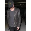 Aaron Paul Black Biker Quilted Leather Jacket