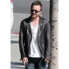 Aaron Paul Black Biker Quilted Leather Jacket