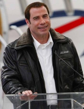 Burbank Airport John Travolta Leather Jacket