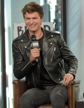 Ansel Elgort Black Baby Driver Motorcycle Leather Jacket