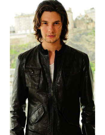 Ben Barnes Bomber Black Leather Jacket