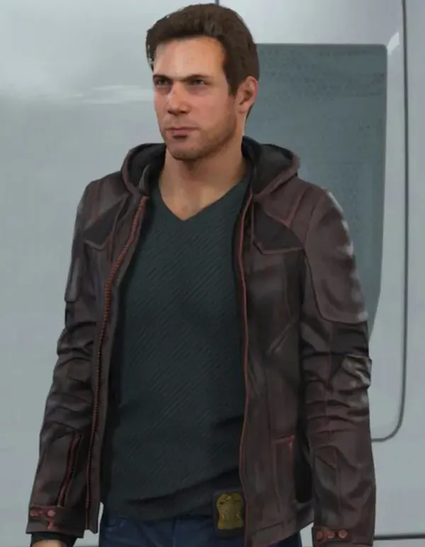 Detroit Become Human Gavin Reed Brown Leather Hooded Jacket Detroit Become Human Gavin Reed Brown Leather Hooded Jacket