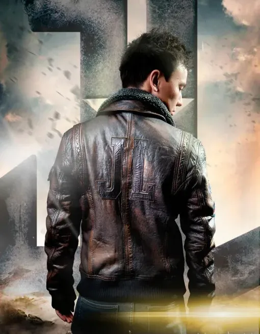 Justice League Unite The League Brown Fur Collar Bomber Leather Jacket