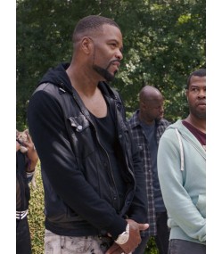 Method Man Keanu Cheddar Black Leather Hoodie Jacket