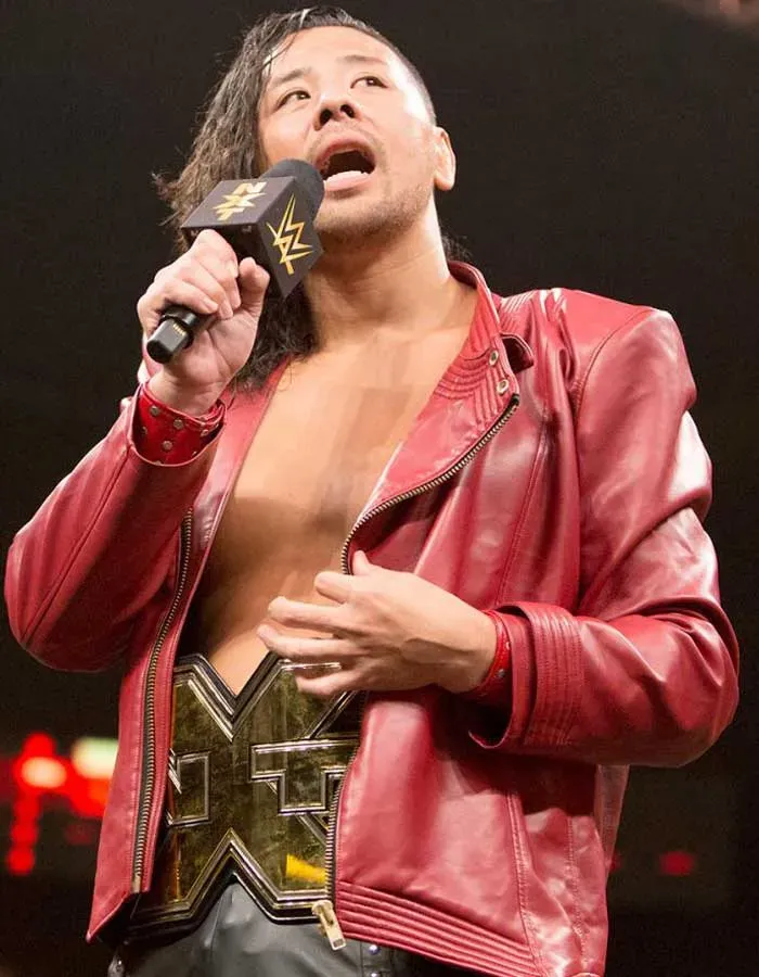 WWE Shinsuke Nakamura Red Leather Jacket WWE Shinsuke Nakamura Red Leather Jacket