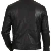 Men's Slim Fit Biker Hunt Black Leather Jacket Men's Slim Fit Biker Hunt Black Leather Jacket