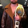 Dark Brown Shearling Dean Ambrose Jacket Dark Brown Shearling Dean Ambrose Jacket