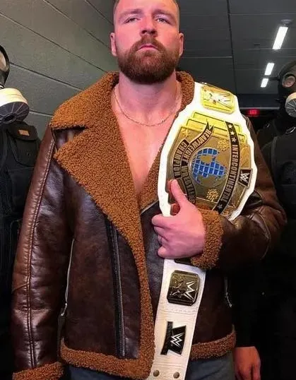 Dark Brown Shearling Dean Ambrose Jacket Dark Brown Shearling Dean Ambrose Jacket