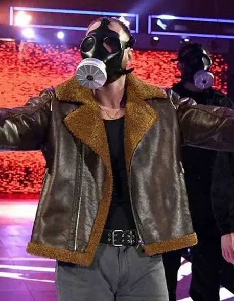 Dark Brown Shearling Dean Ambrose Jacket Dark Brown Shearling Dean Ambrose Jacket