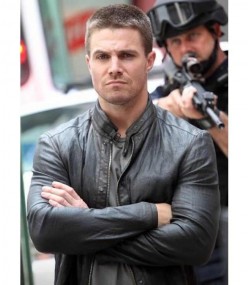Stephen Amell Teenage Mutant Ninja Black Leather Jacket